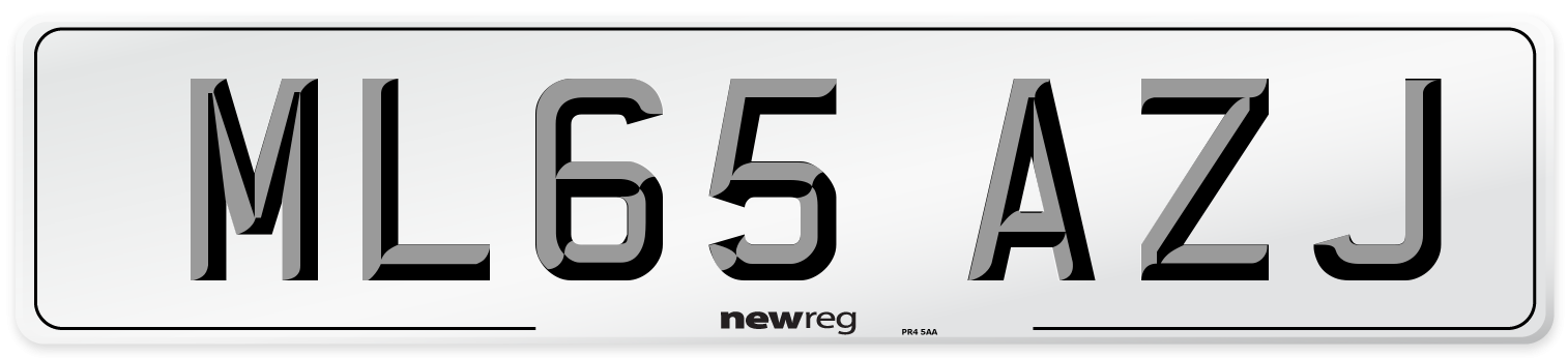 ML65 AZJ Number Plate from New Reg